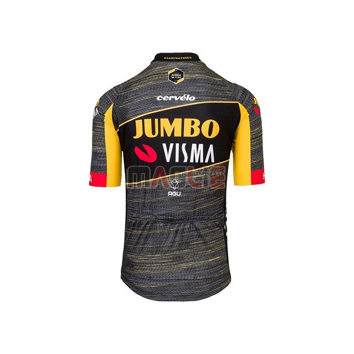 Maglia Jumbo Visma Manica Corta 2021 Nero Giallo